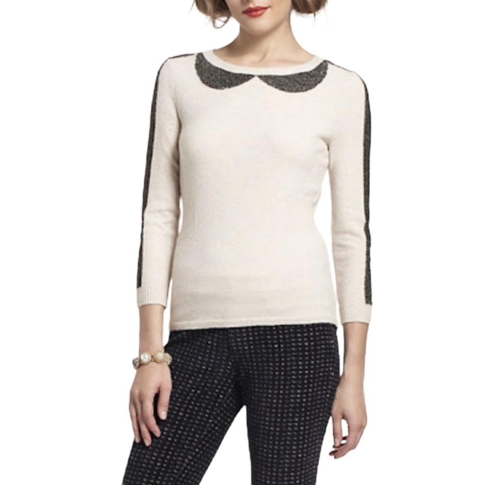Anthropologie Glamorous w metallic hints Charlie and Robin shapely sweater